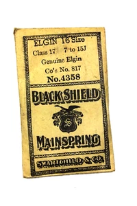 ELGIN Taglia 16 Scudo Nero Primavera Principale n. 4358 Swartchild & Co. - Foto 1 di 1