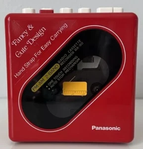 VINTAGE Panasonic RED RX-90 AM/FM Cassette Recorder - SUPER COOL *NEW OLD STOCK - Picture 1 of 9