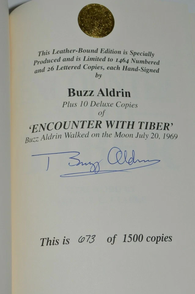 BUZZ ALDRIN AUTOGRAPH SIGNED ENCOUNTER WITH TIBER BOOK COA SPACE NASA MOON 673 - Image 1 of 4