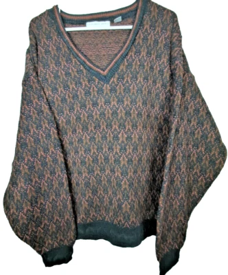 Suéter De Colección Geoffrey Beane XL Tejido Pesado Cuello en V Abuelo Cabina Pullover EE. UU. Foto 1 de 4