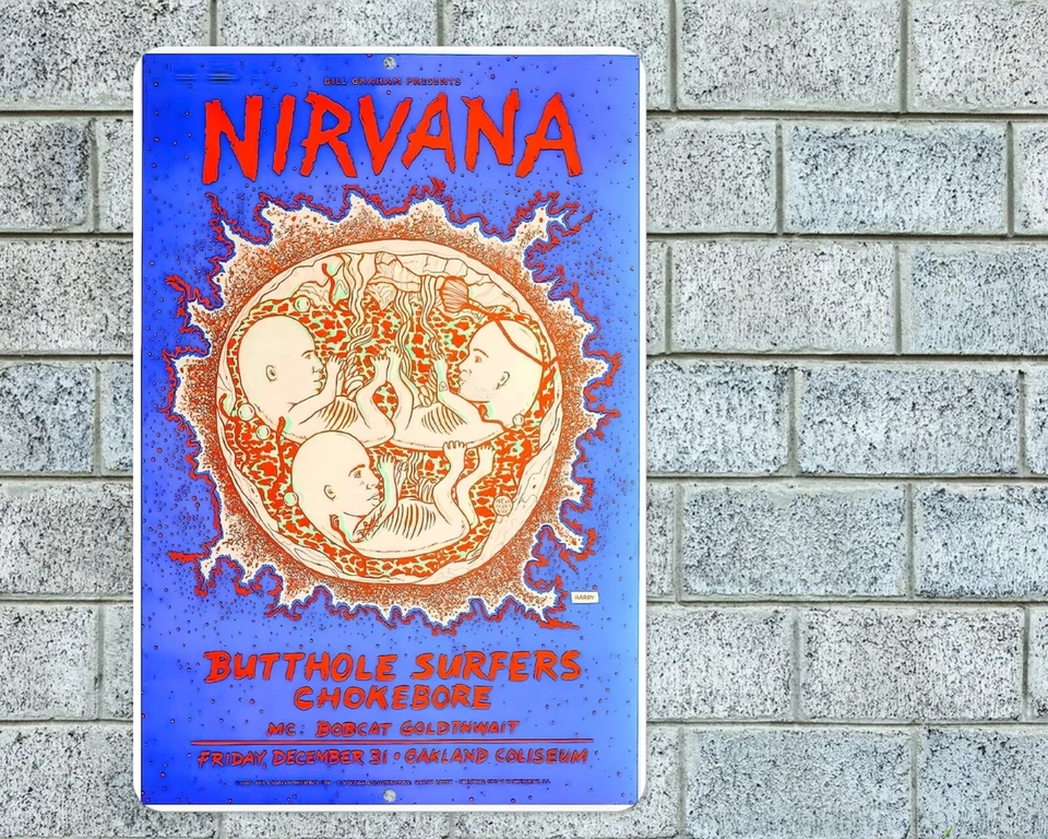 Nirvana Sign Aluminum Metal 8"x12" Garage Man Cave Rock Concert - Image 1 of 1