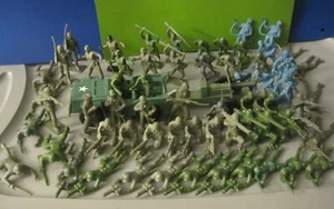 GIANT LOT TIM MEE TOYS 55+ ARMY AIR FORCE & JEEP CANNON PLASTIC TOY SOLDIERS - Picture 1 of 15