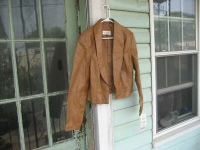 Blazer Chaqueta Cuero Colección Lew Magram, Color Nuez moscada/Marrón, Talla 18 Foto 1 de 4