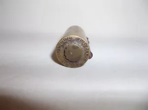 VINTAGE CRUDE TRENCH ART LIGHTER SHELL CASING 1943 THREE PENCE BUTT - Picture 1 of 4