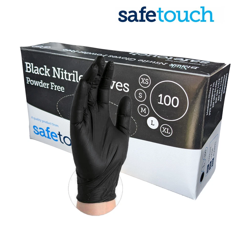NITRILE Disposable Gloves Powder Latex Free Blue Black Medical Food Grade 100 - Image 1 of 1
