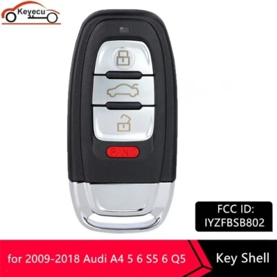 Carcasa de llave de repuesto para Audi A4 A5 S6 Proximidad LLAVERO INTELIGENTE MANDO A DISTANCIA SIN LLAVE Foto 1 de 4