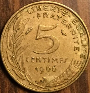 1966 FRANCE 5 CENTIMES COIN - Picture 1 of 2