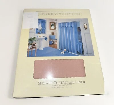 JC Penney II Collection Vintage Rosewood  Shower Curtain & Liner 70”x72” USA - Image 1 of 4