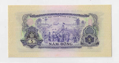 Viet Cong Bank Note - Battle - VIETNAM 5 Dông 1966 P42a Choice UNC PMG 64 - C.91 - Image 1 of 4
