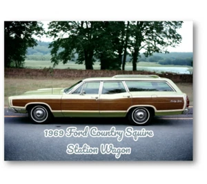1969 Ford Country Squire Station Wagon Retro Refrigerator Locker Tool Box Magnet - Picture 1 of 3