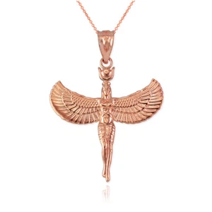 Rose Gold Isis Egyptian Goddess Pendant Necklace - Picture 1 of 5
