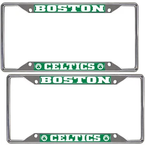 New NBA 2pc Boston Celtics Car Truck Premium Chrome Metal License Plate Frames - Picture 1 of 4