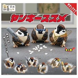 Bird Holiday Yankee Sparrow figure / Capsule Toy 6 Type Comp Set Gacha Japan - Picture 1 of 12