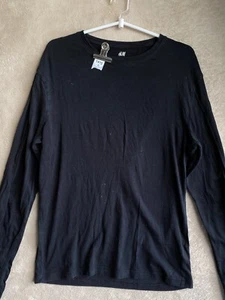 H&M Casual T-Shirts Top Size M Womens Black Long Sleeve - Picture 1 of 12