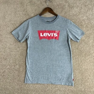 Levi's T-Shirt Youth Size Large Gray Classic Logo Short Sleeve Crew Neck Casual - Picture 1 of 7