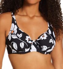 POUR MOI Black/White Palermo Non Padded Bikini Swim Top, US 34H, UK 34FF, NWOT