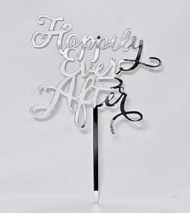 Happily Ever After Cake Topper Pick Decoración Suministros de Fiesta 1 Cuenta - Imagen 1 de 2