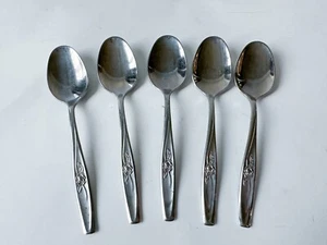 International RANDOM ROSE Edelstahl USA Luxus 1970 Besteck Teelöffel - Bild 1 von 5