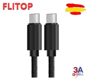Cable Tipo C a Tipo C con 3A Doble Tipo C Datos Carga Rapida 60W TYPE C Negro QC - Imagen 1 de 7