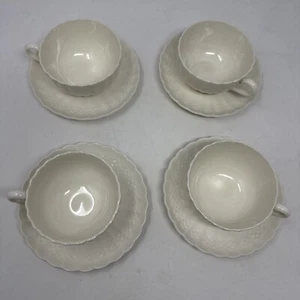 Copeland Spode Chelsea Korbgeflecht um 1890 vier Tassen & vier Untertassen England - Bild 1 von 24