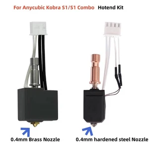 For Anycubic Kobra S1/S1 Combo 3D Printer Hotend Kit Brass/Hardened Steel Nozzle - Photo 1/22