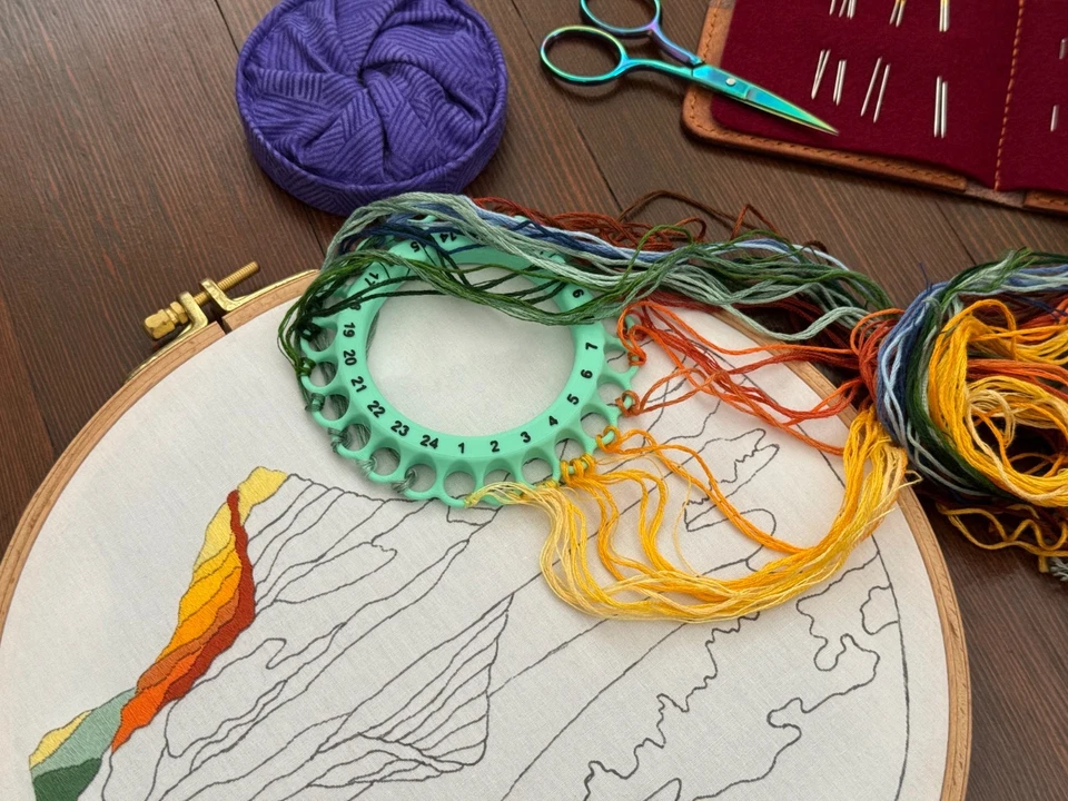 EmbroiderRing 24 - 3D Printed Cross Stitch and Needlepoint Thread Organizer - Image 1 of 2