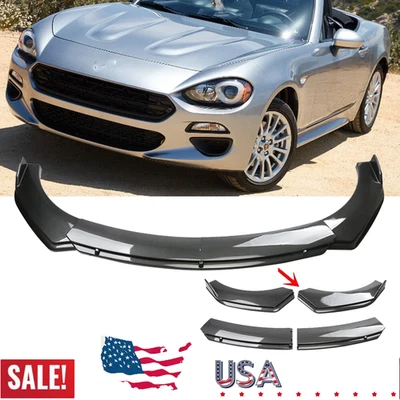 Car Front Bumper Lip Spoiler Splitter Kit Carbon Fiber Style For Fiat 124 Spider - Image 1 of 4