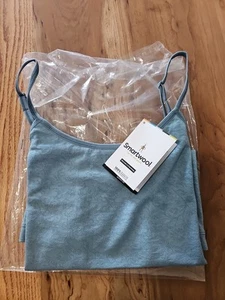 Womens SMARTWOOL Merino 150 Base Lace Tank Top Cami Wool Shirt Sz M Storm Blue - Picture 1 of 8