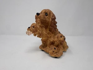 Vintage Cocker Spaniel Dog with Puppies Musical Figurine “Baby Mine” 5.25” - Picture 1 of 6