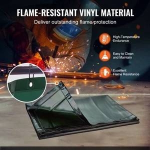Portable 1.8m x 1.8m Green Welding Screen with Frame and Wheels, UV Protection - Picture 1 of 7