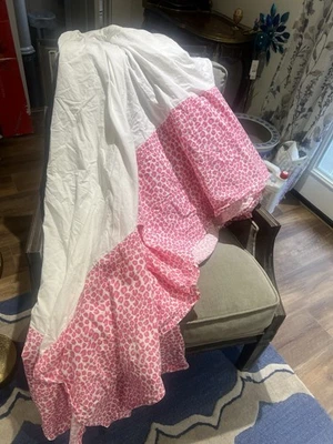 Falda de cama Pottery Barn PB TEEN rosa con estampado de animales de guepardo 100 % algodón REINA Foto 1 de 4