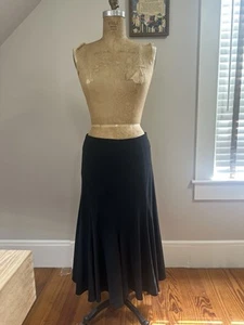 Vintage John Paul Richard Black Asymmetrical Seam Fit And Flare Skirt Size 6 - Picture 1 of 6