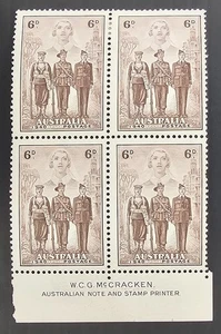 1940 Australia McCracken Imp Blk 4x6dPple Bwn Imprial Frces stamps Mint Cat $200 - Bild 1 von 2