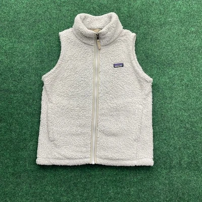 Patagonia Fleece Vest Kids XL Tan Full Zip Sherpa Puffer Outdoor Outerwear - Image 1 of 4