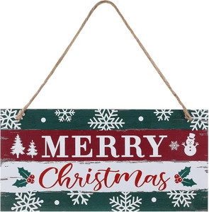 Weihnachtsschild Rustikal Frohe Weihnachten Hängeschild Bauernhaus Outdoor Holz Chri - Bild 1 von 12