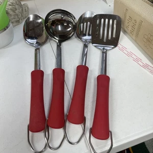 4er Set Küchenutensilien mit rotem Griff  - Bild 1 von 7