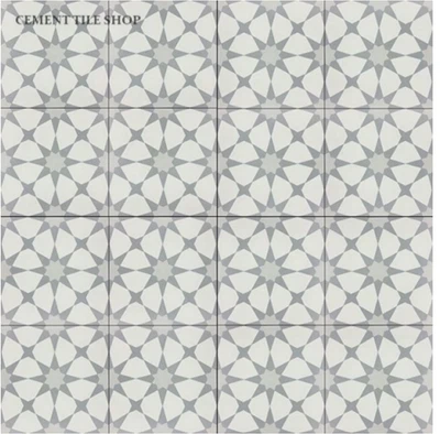 Цементная плитка магазинная энкаустическая ручная работа 8 дюймов серая белая плитка Atlas I - 6 коробок - Изображение 1 из 4
