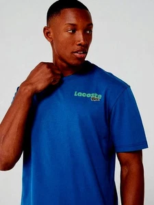 Camiseta Lacoste Cuello Redondo Camiseta Grande y Alta 3XLB 3XB Azul Marino con Nombre y Logo $80 Nueva con Etiquetas - Imagen 1 de 9