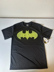 Batman DC Comics New with Tags Boys XL (14/16) T-Shirt S.S. Black Neon Yellow - Picture 1 of 10