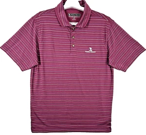 Pebble Beach Performance Dry Lux Golf Polo Shirt M Purple Striped Logo Sports - Picture 1 of 11