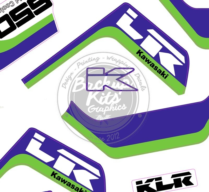 KIT GRÁFICO CALCOMANÍA CALCOMANÍA KAWASAKI KLR650 1998 RÉPLICA Foto 1 de 4