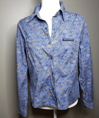 Camisa para mujer Harley Davidson ajustada a presión delantera manga larga talla mediana  Foto 1 de 4