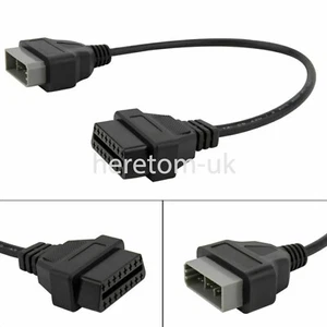 14 Pin to 16 Pin Female OBD2 OBDII Diagnostic Connector Adapter Cable for Nissan - Picture 1 of 8