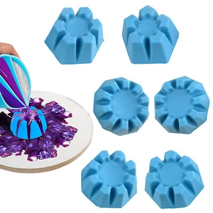 6PCS/Set Flower Pour Cups Silicone Split Cup For Paint Pouring Fluid Painting - Picture 1 of 14