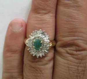14K Gold Diamond & Emerald Ring All Natural Stones    4.90 Grams   Value=$4,500 - Picture 1 of 11