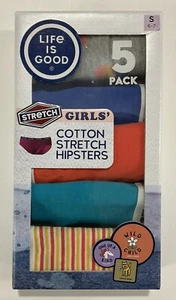 *NIB* Life Is Good “Girls Size S” Cotton Stretch Hipsters (5 Pack) Underwear - Picture 1 of 2