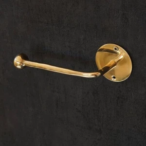 Unlacquered Brass ,Toilet Paper Holder solid Brass Roll Holder, Wall Mounted - Picture 1 of 6