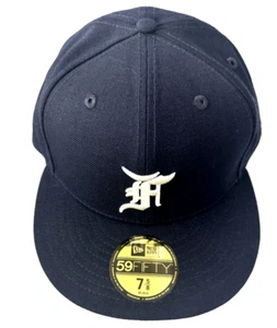 FEAR OF GOD Essentials New Era Fitted Baseball Hat Cap NAVY 7 5/8 MSRP $65 NWT - Picture 1 of 13