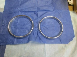1930's 1940's 1950's 1960's CHROME CAST HEADLIGHT BEZELS - Picture 1 of 7
