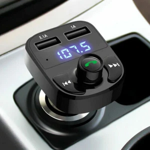 In Car Bluetooth FM Transmitter Radio MP3 Wireless Adapter Car Kit USB Charger 2 - Picture 1 of 7